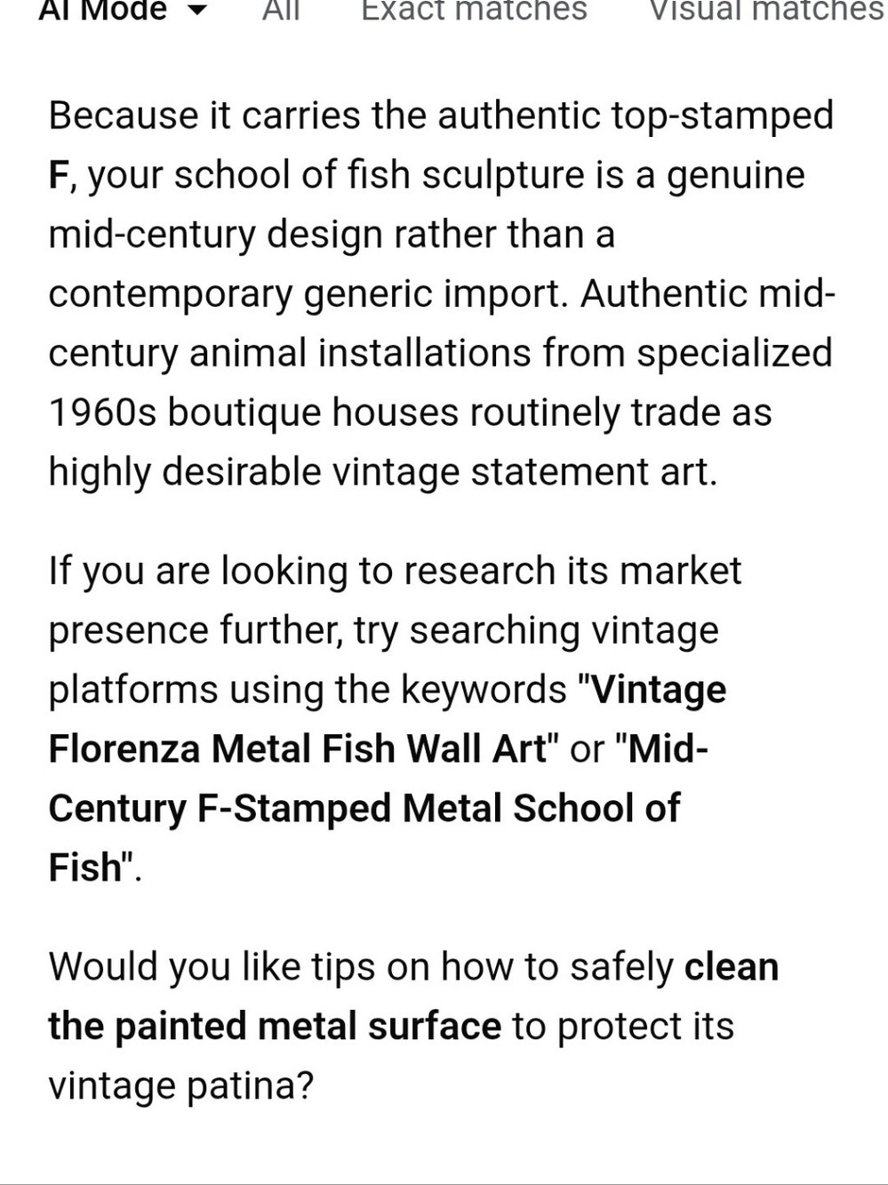 Mid Century Metal Fish Wall Hanging - Picture 9 of 10